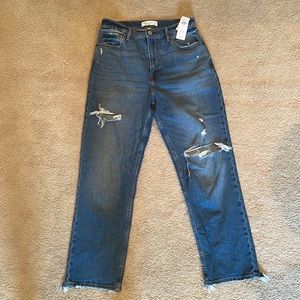 Abercrombie ankle straight ultra high rise curve love jeans